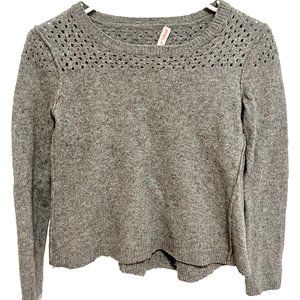 Wool Blend Cropped Pullover Sweater